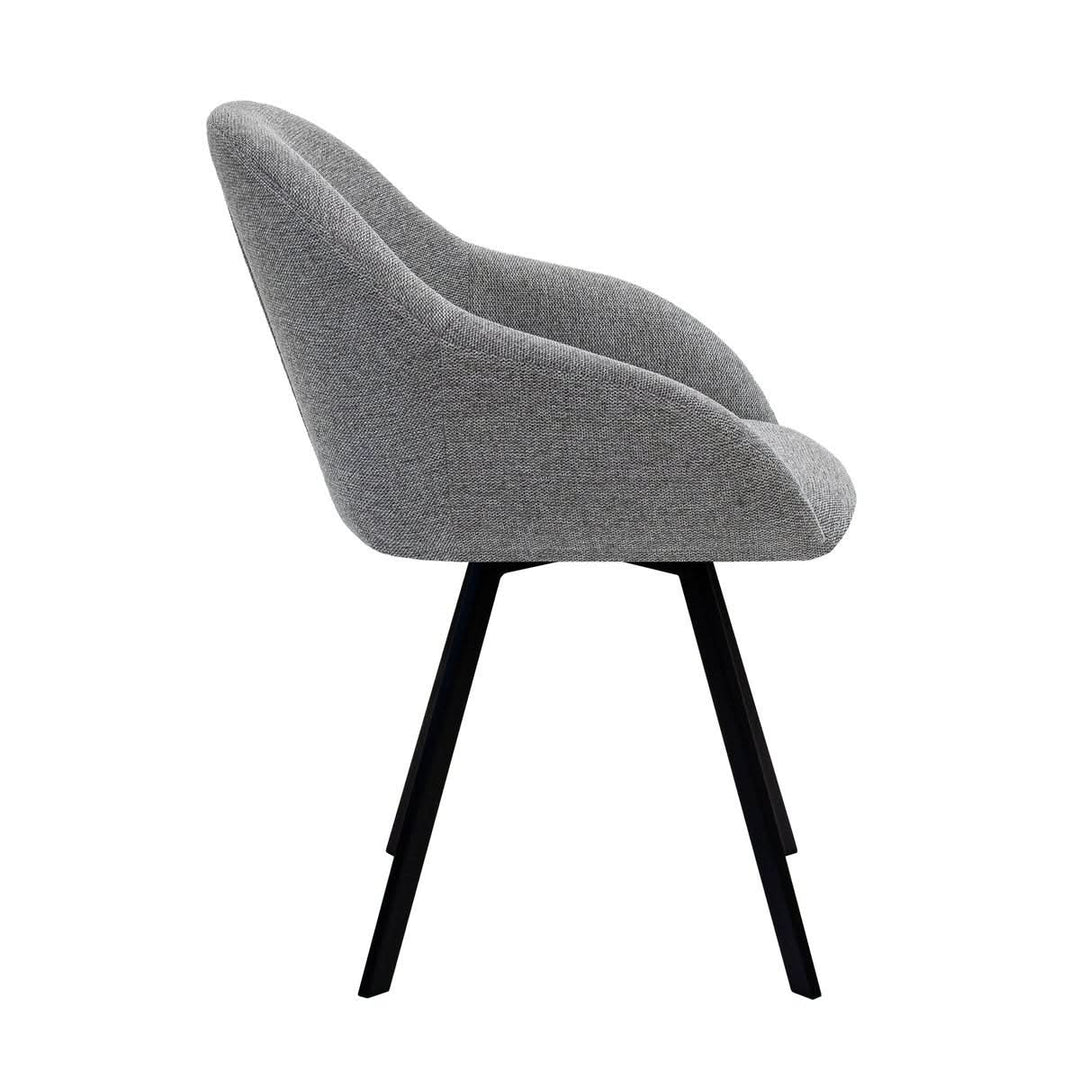 Fauteuil Pivotant Confort Gris Foncé Velours Moderne | OLAF