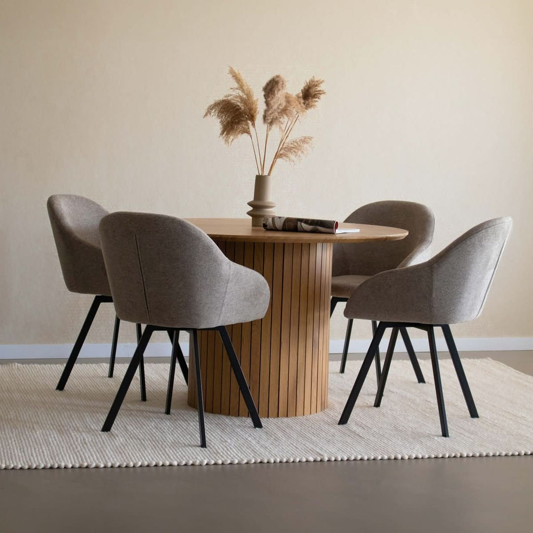 Fauteuil Pivotant Confort Gris Foncé Velours Moderne | OLAF