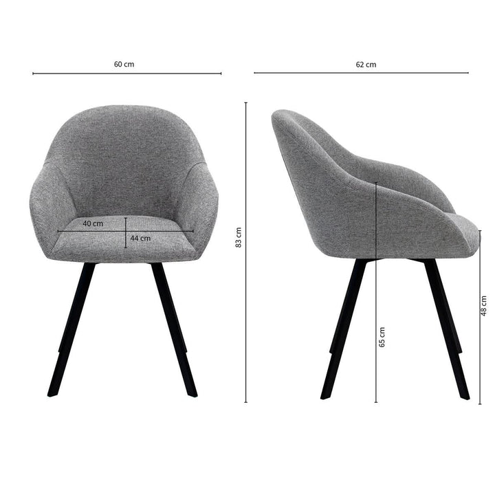 Fauteuil Pivotant Confort Gris Foncé Velours Moderne | OLAF