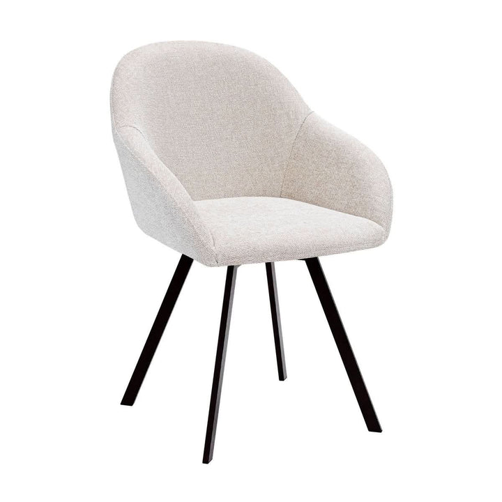 Fauteuil Pivotant Olof Champagne, Tissu Texturé et Assise Rembourrée | LUXA