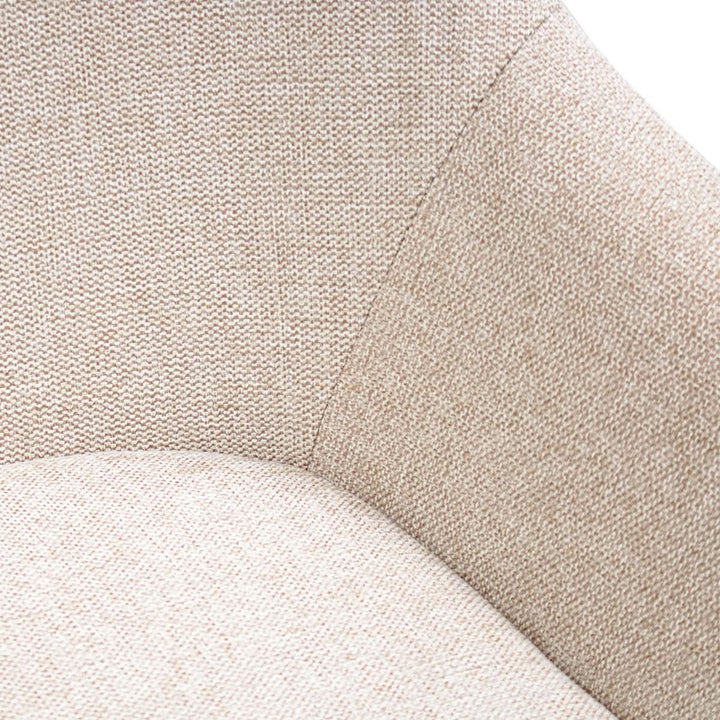 Fauteuil Pivotant Olof Champagne, Tissu Texturé et Assise Rembourrée | LUXA