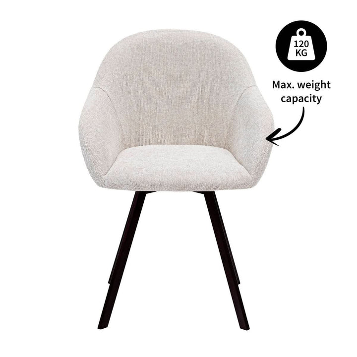 Fauteuil Pivotant Olof Champagne, Tissu Texturé et Assise Rembourrée | LUXA