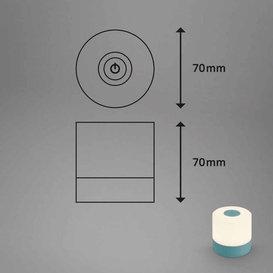 Lampe à poser d'extérieur LED rechargeable Smal, bleu et blanc, Ø 7 cm, IP44