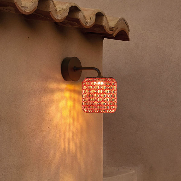 Applique d'extérieur LED Nans A en aluminium, graphite et rouge, Ø 16,7 cm, IP54
