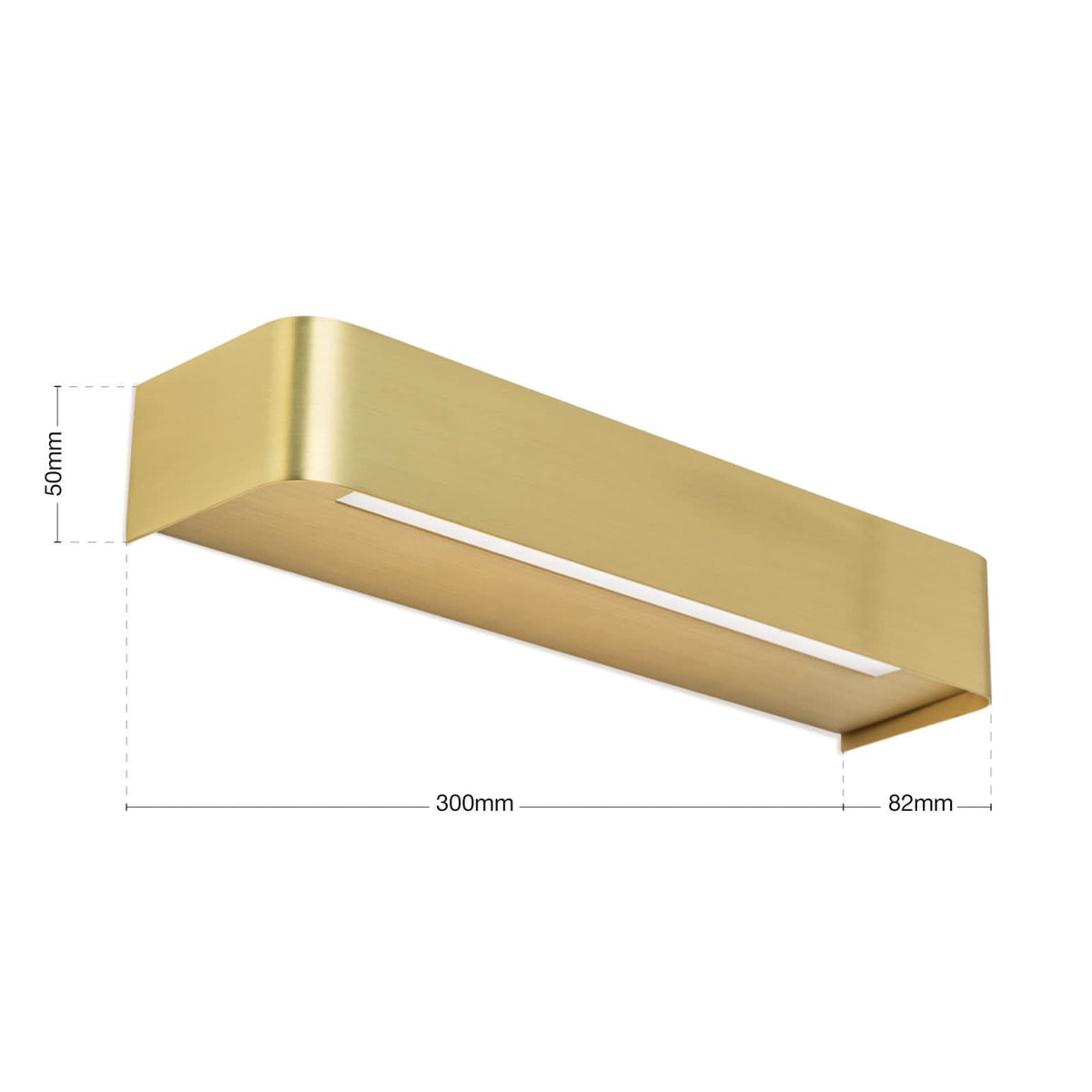 Applique murale LED Bernhard en métal, laiton mat et blanc, hauteur 5 cm