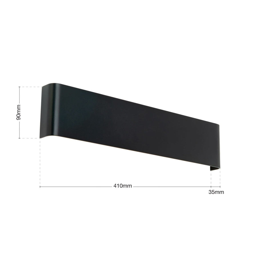 Applique murale LED Accent en aluminium, noir, hauteur 9 cm