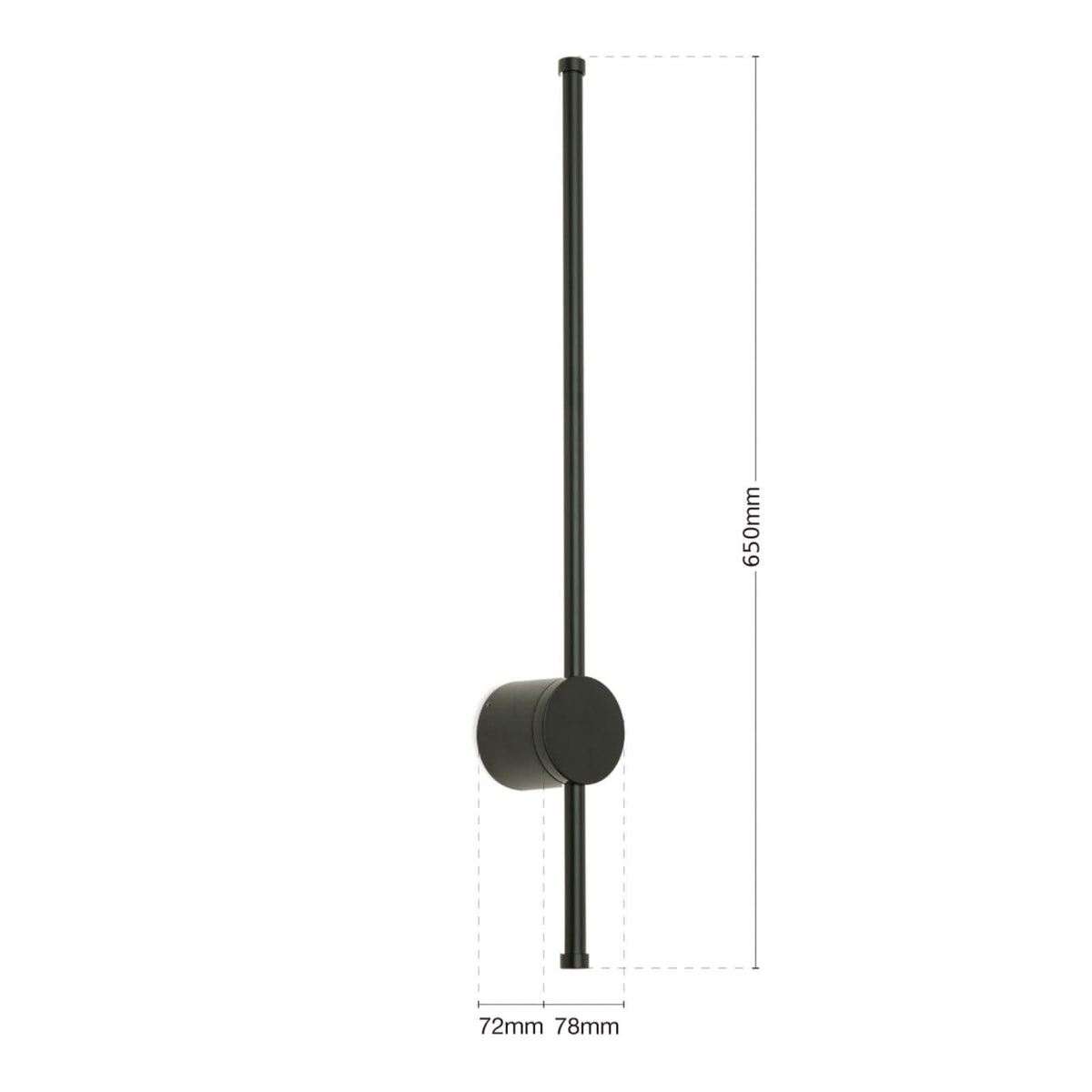 Applique murale LED Ferdinand en aluminium, noir, hauteur 65 cm, IP54