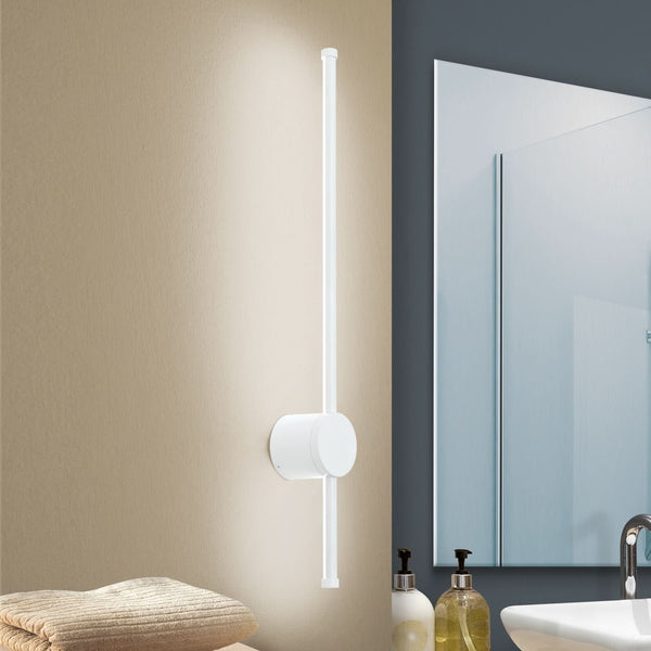 Applique murale LED Ferdinand en aluminium, blanc, hauteur 65 cm, IP54