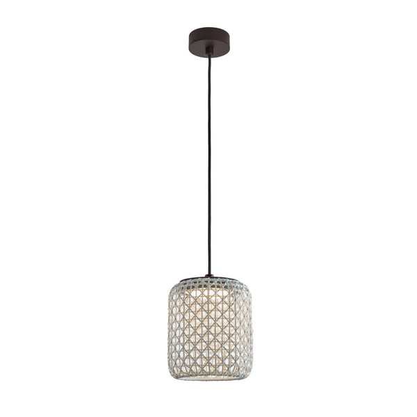 Suspension d'extérieur LED Nans S/21 en aluminium, graphite et beige, Ø 21,6 cm, IP54