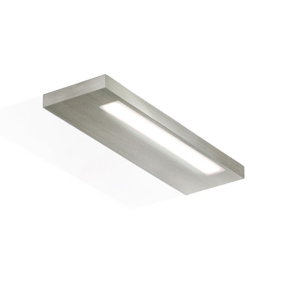 Applique murale LED Slim 24 N en aluminium, nickel et blanc mat, hauteur 2 cm, IP44