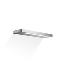 Applique murale LED Slim 34 N en aluminium, nickel et blanc mat, hauteur 2 cm, IP44