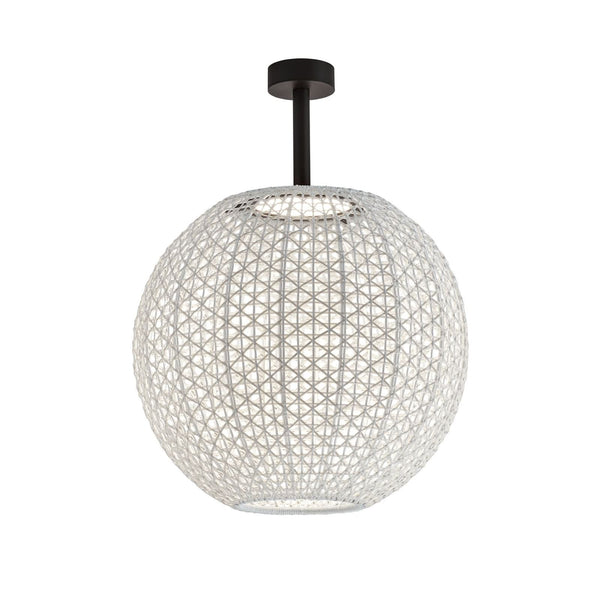Plafonnier d'extérieur LED Nans Sphere PF/60 en aluminium, graphite et beige, Ø 60 cm, IP54