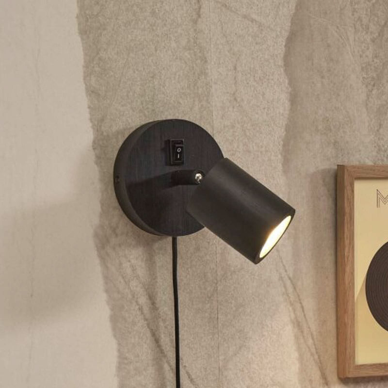 Applique murale Java en bambou, noir, hauteur 12 cm