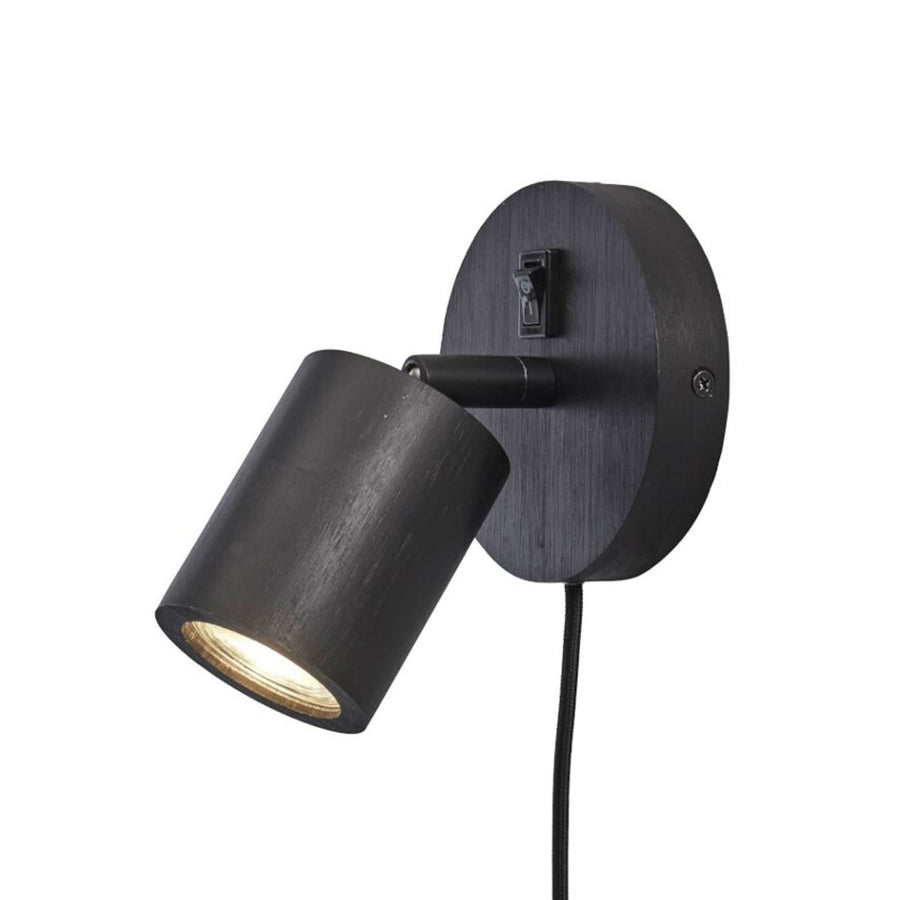 Applique murale Java en bambou, noir, hauteur 12 cm