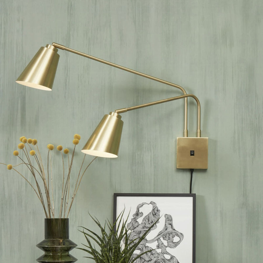 Applique murale Brême en métal, doré, 2 lumières, hauteur 45 cm