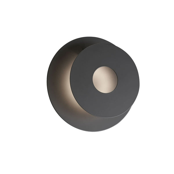 Applique murale LED Hennes en métal, noir mat, Ø 18 cm