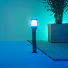 Borne lumineuse d'extérieur LED Elpas en aluminium, noir, Ø 10,9 cm, IP65, 4,8 W, hauteur 51,8 cm