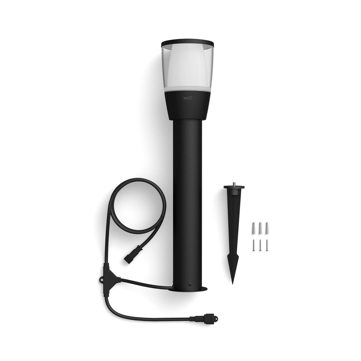 Borne lumineuse d'extérieur LED Elpas en aluminium, noir, Ø 10,9 cm, IP65, 4,8 W, hauteur 51,8 cm, modèle 2