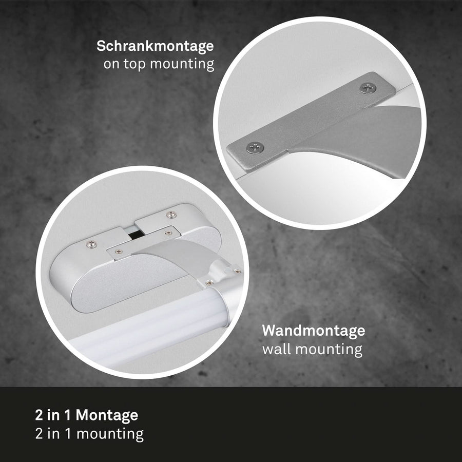 Applique murale LED Runt IP44, chromé mat, Ø 40 cm, IP44