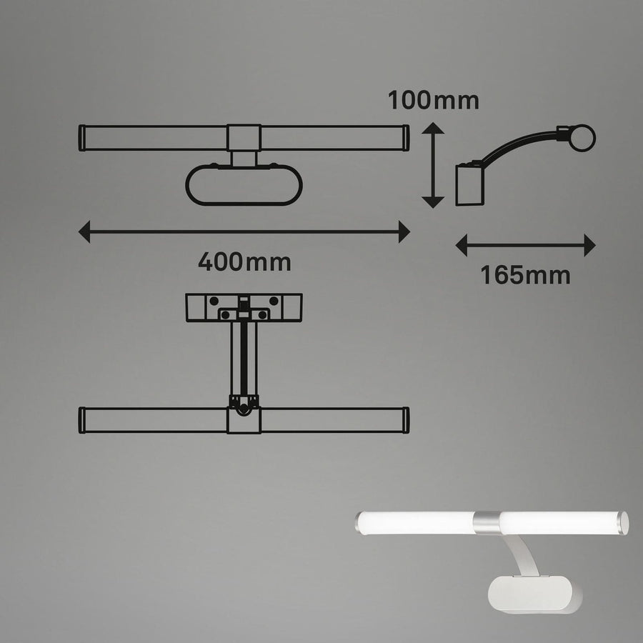 Applique murale LED Runt IP44, chromé mat, Ø 40 cm, IP44