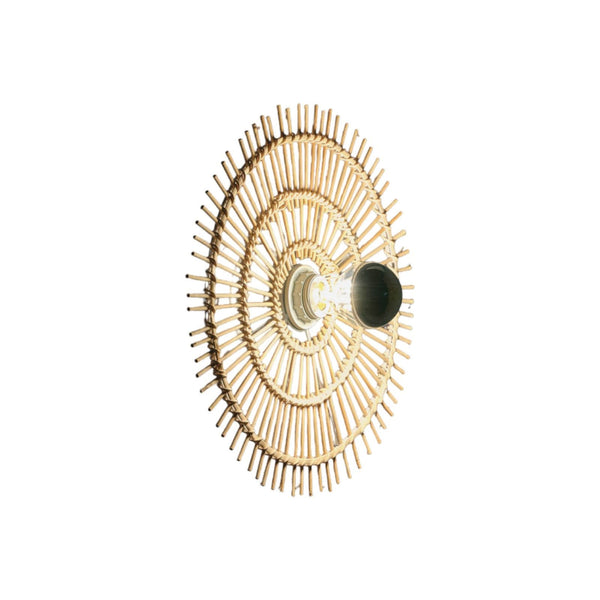 Applique murale Leta en bois, blanc, Ø 37 cm