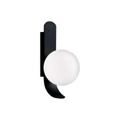 Applique murale Polina en verre, noir et blanc, hauteur 25,5 cm