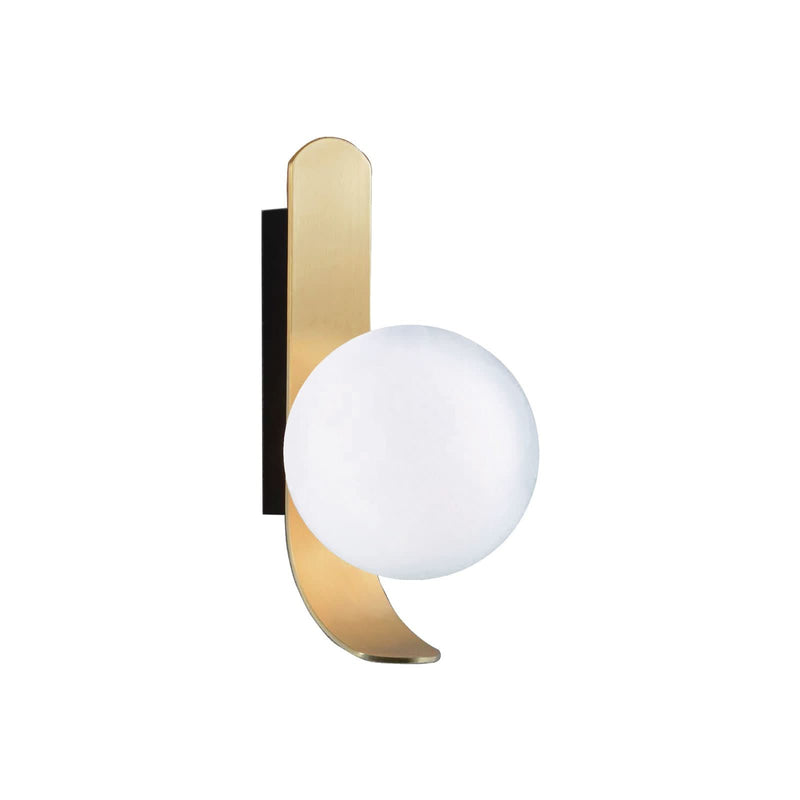 Applique murale Polina en verre, doré et blanc, hauteur 25,5 cm