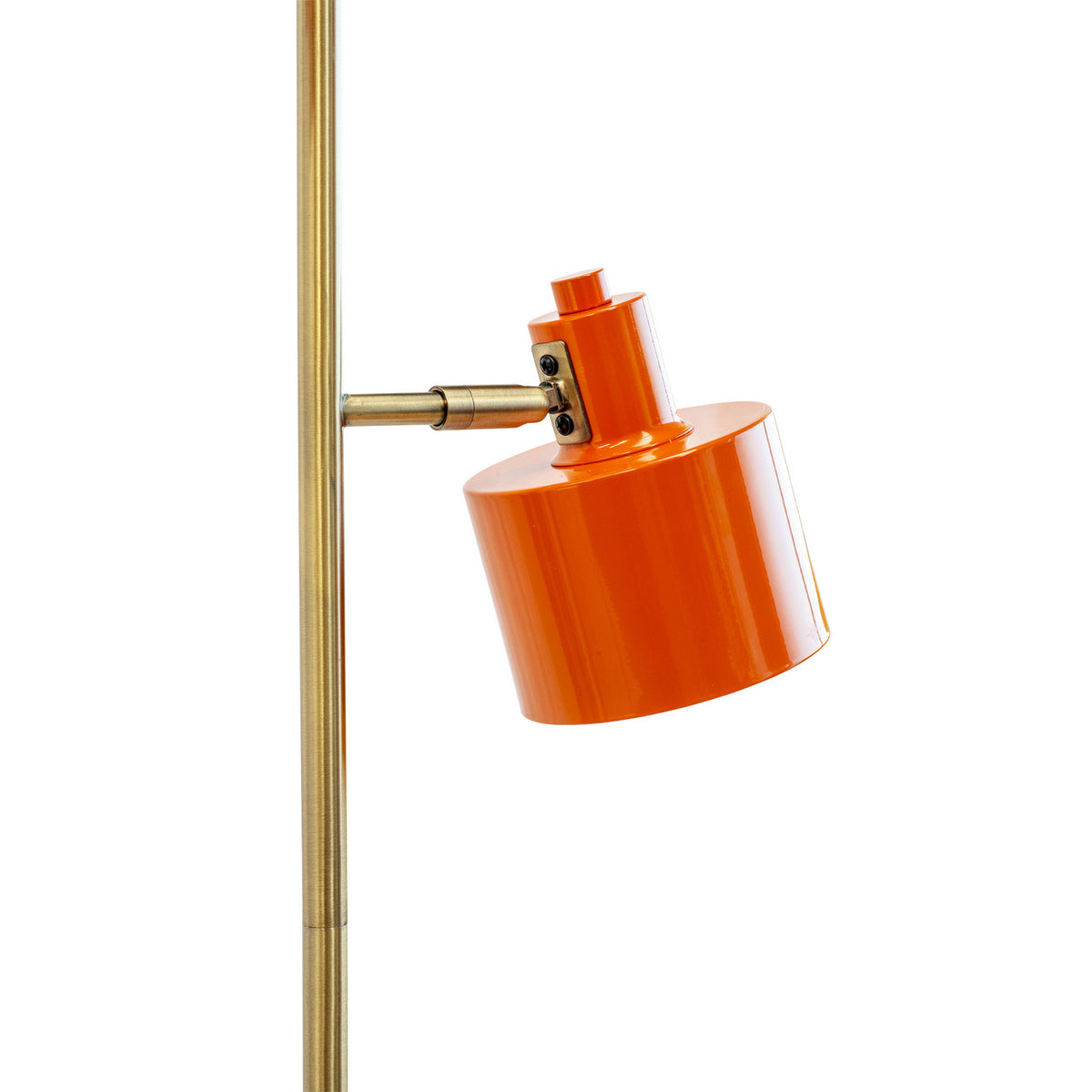 Lampadaire Ocean en métal, orange et laiton, 2 lumières, hauteur 160 cm