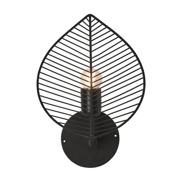 Applique murale Elm en métal, noir mat, hauteur 30 cm