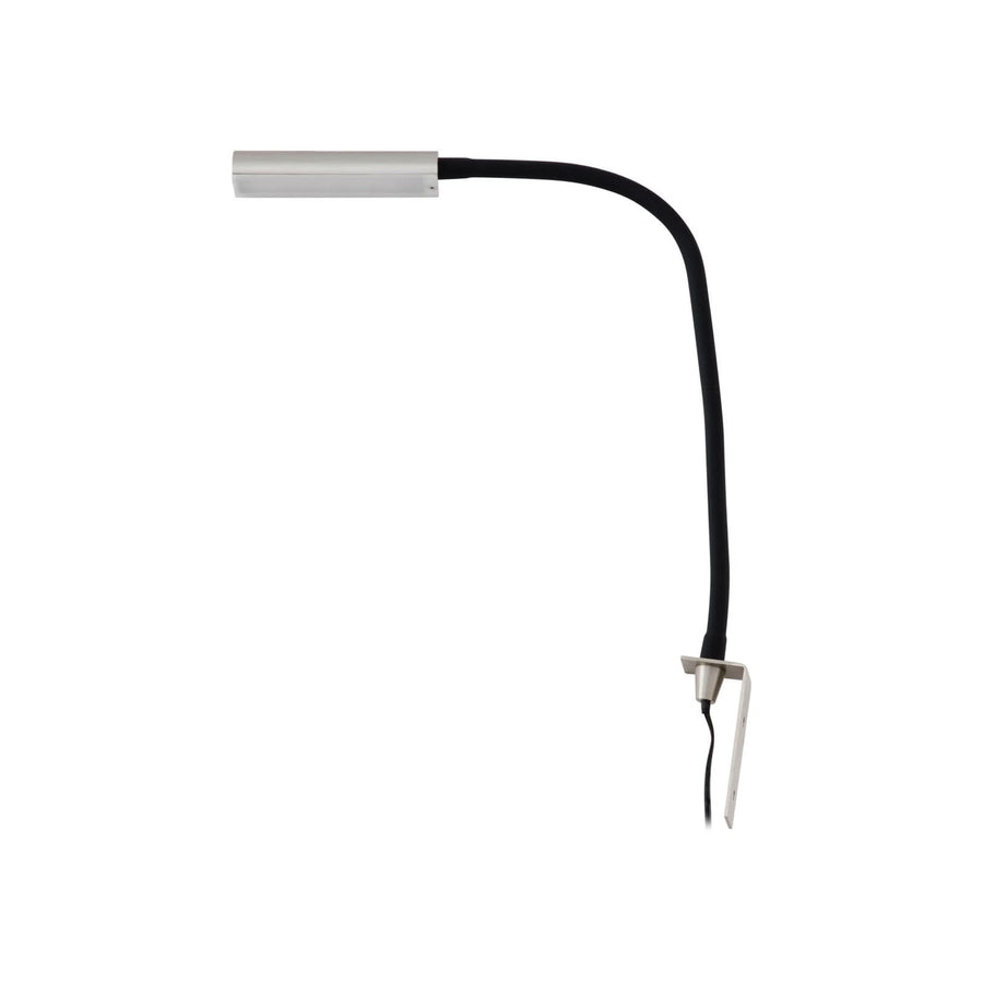 Applique murale LED Flexola en métal, nickel et noir, hauteur 58 cm, 3000 K, 4 W, largeur 3,5 cm