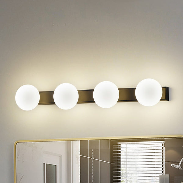 Applique murale LED Myrra en verre, noir, hauteur 10 cm, IP44