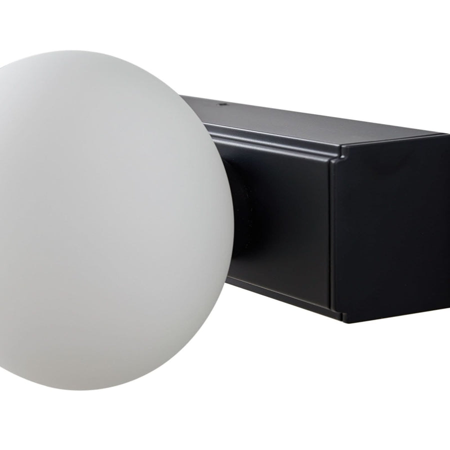 Applique murale LED Myrra en verre, noir, hauteur 10 cm, IP44