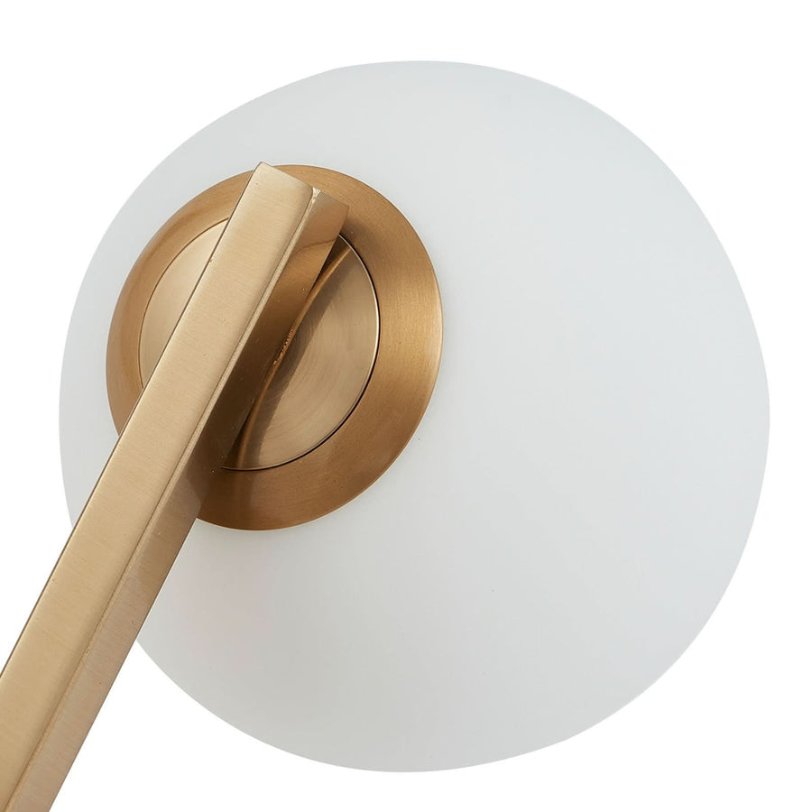 Applique murale Bidolo en verre, laiton et blanc, Ø 12 cm, IP44