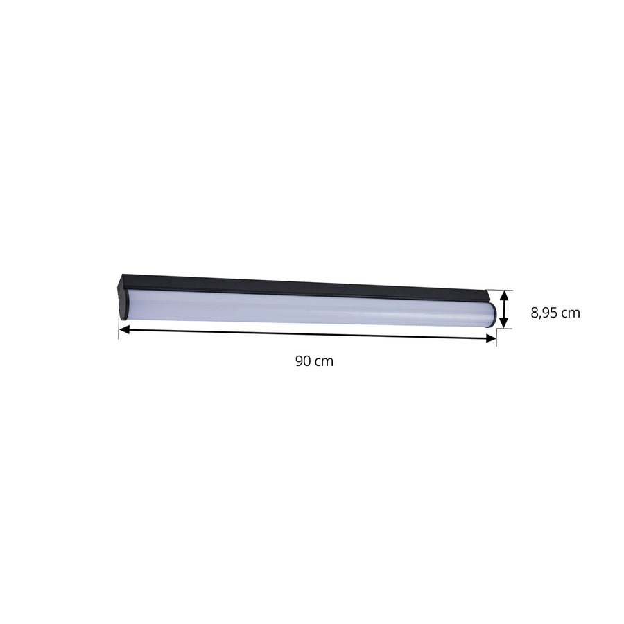 Applique murale LED en aluminium, noir et blanc, hauteur 6,4 cm, IP44