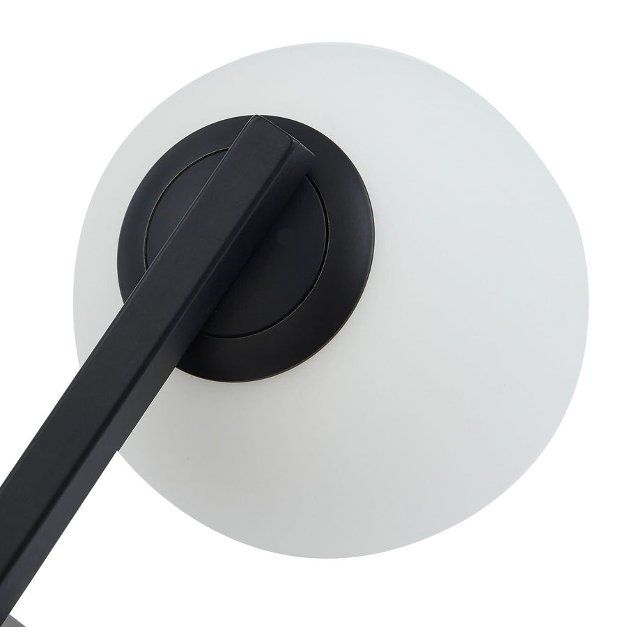 Applique murale Bidolo en verre, noir et blanc, Ø 12 cm, IP44