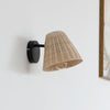 Applique murale Zyralia en bois, noir, hauteur 19,5 cm