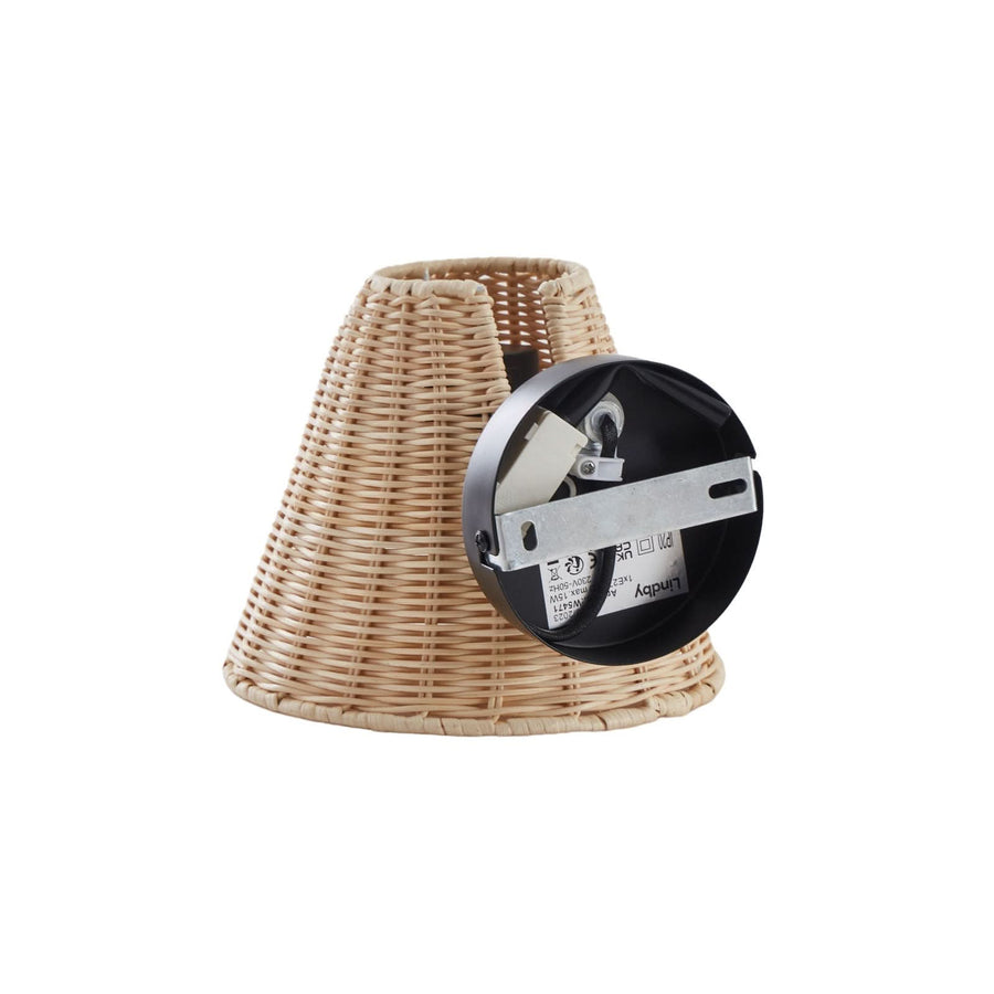 Applique murale Zyralia en bois, noir, hauteur 19,5 cm