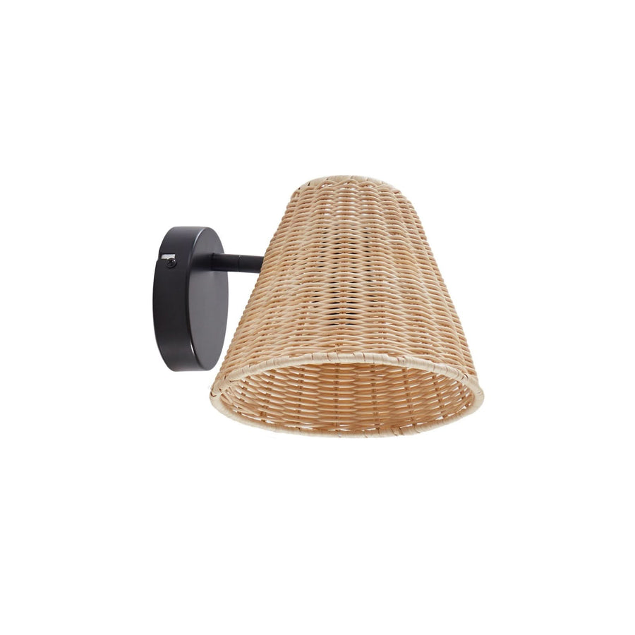 Applique murale Zyralia en bois, noir, hauteur 19,5 cm