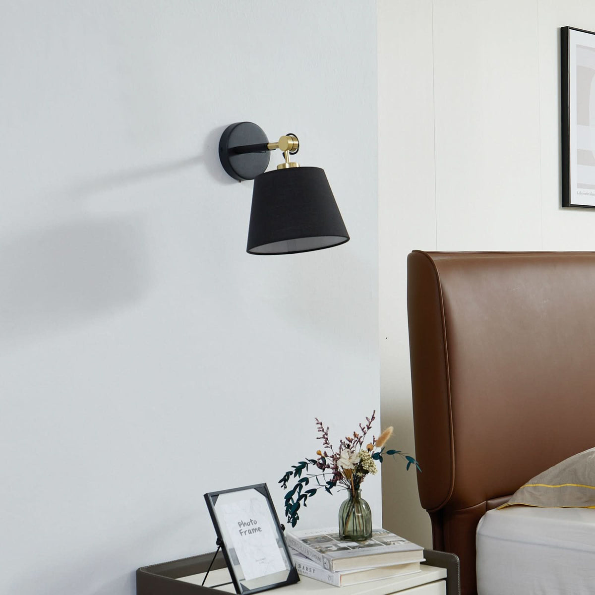 Applique murale Marvaine en tissu, noir et doré, hauteur 27 cm