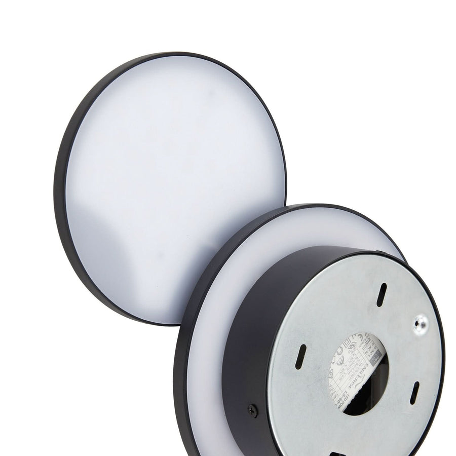 Applique murale LED Elrik en métal, noir, hauteur 20 cm