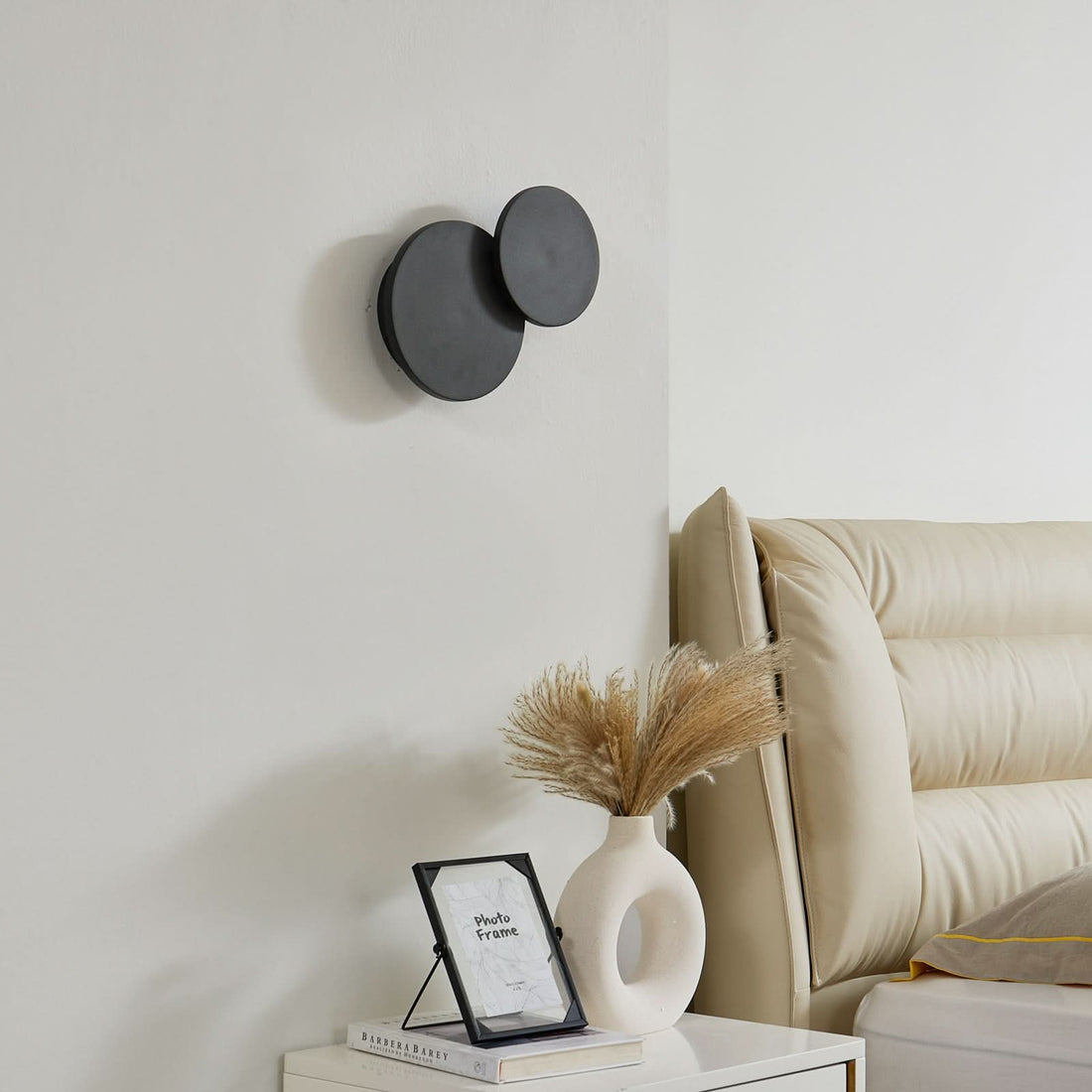 Applique murale LED Elrik en métal, noir, hauteur 20 cm