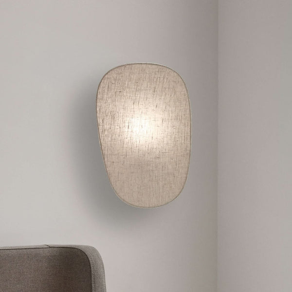 Applique murale Screen 70's en tissu, bouleau et crème, hauteur 40 cm