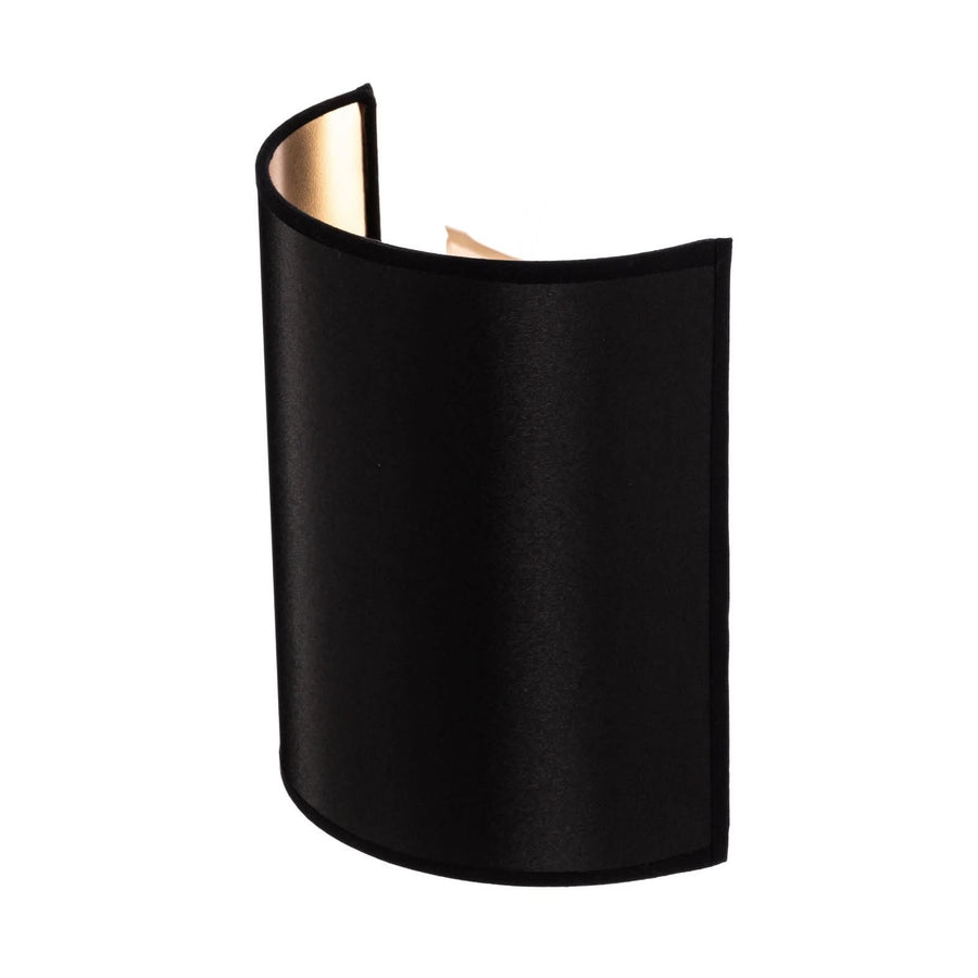 Applique murale Satin en tissu, noir et doré, hauteur 24 cm