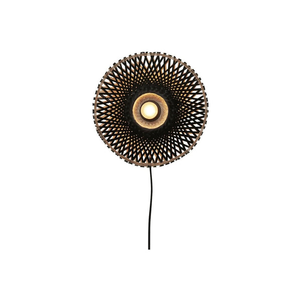 Applique murale Kalimantan, noir, Ø 30 cm