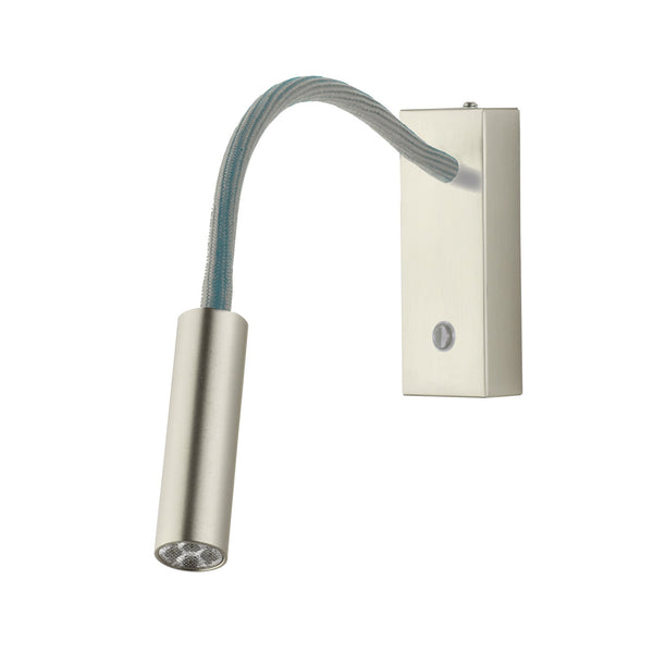 Applique murale LED Rocco en aluminium, nickel et gris, hauteur 35 cm