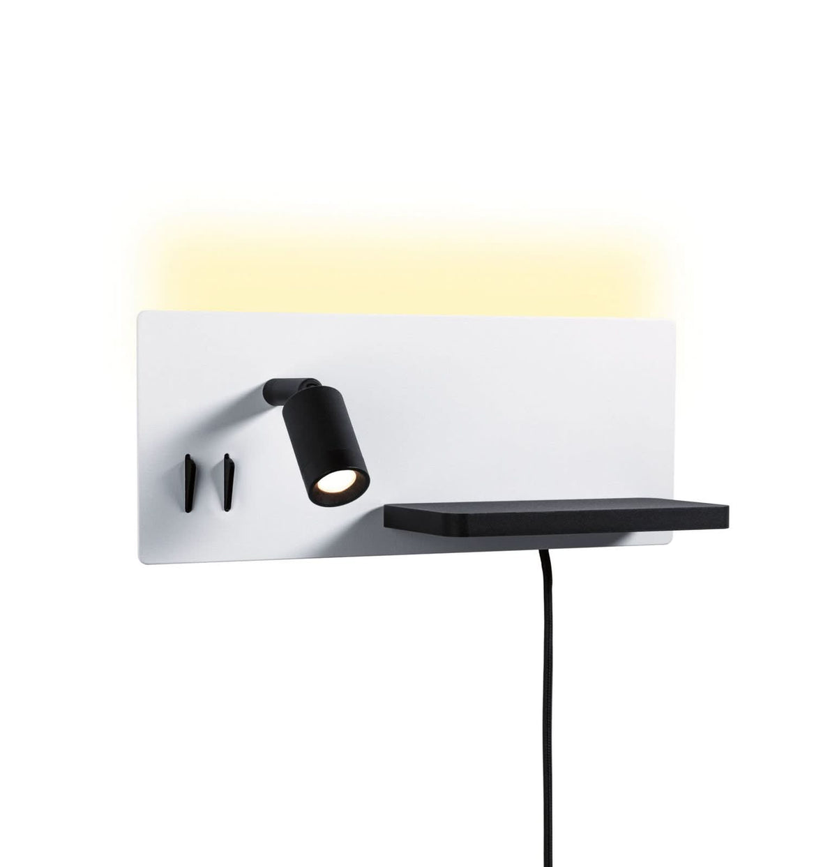 Applique murale LED Serra en métal, blanc mat et noir mat, hauteur 12 cm