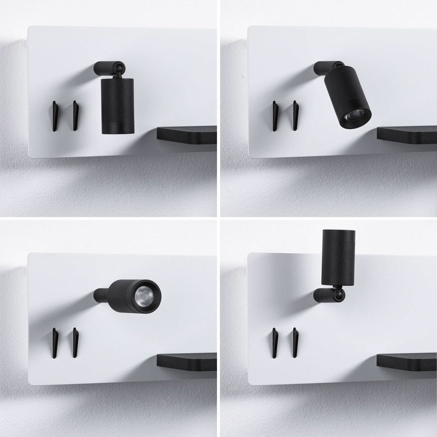 Applique murale LED Serra en métal, blanc mat et noir mat, hauteur 12 cm