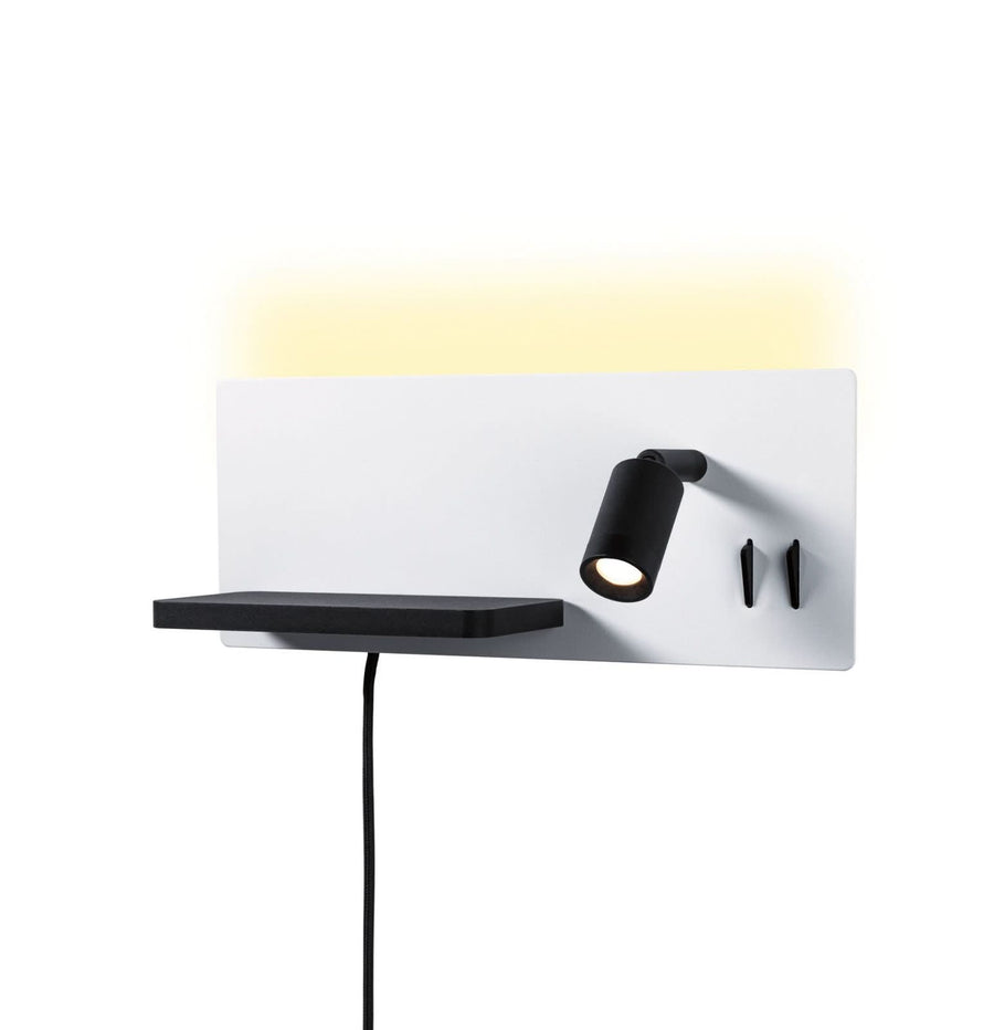 Applique murale LED Serra en métal, noir mat et blanc mat, hauteur 12 cm