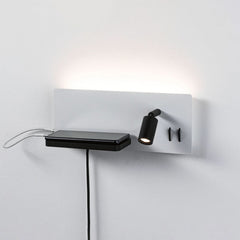 Applique murale LED Serra en métal, noir mat et blanc mat, hauteur 12 cm