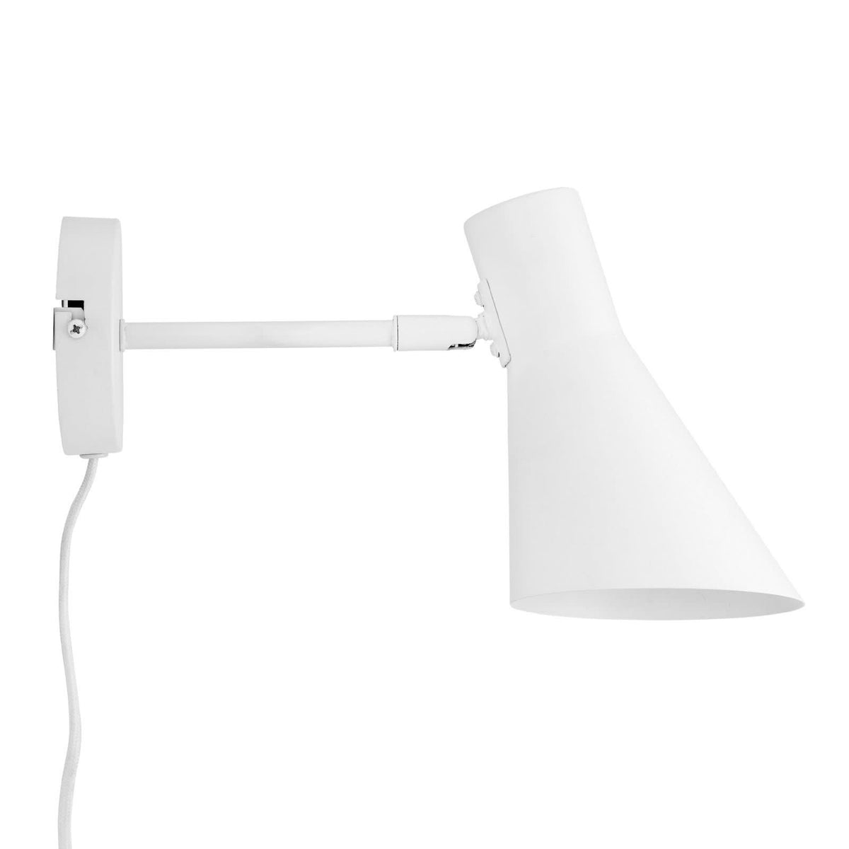 Applique murale DL12 en métal, blanc, hauteur 20 cm